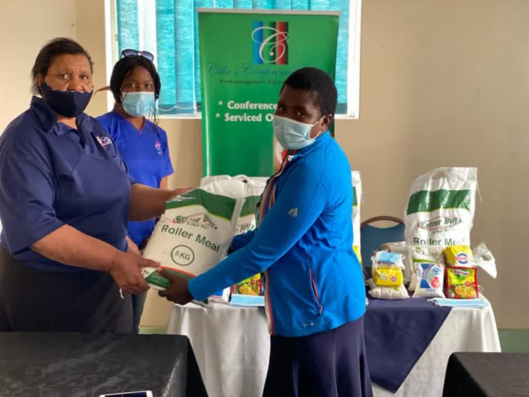 Donation of food hampers and roller meal by Cilla's Conference Centre team